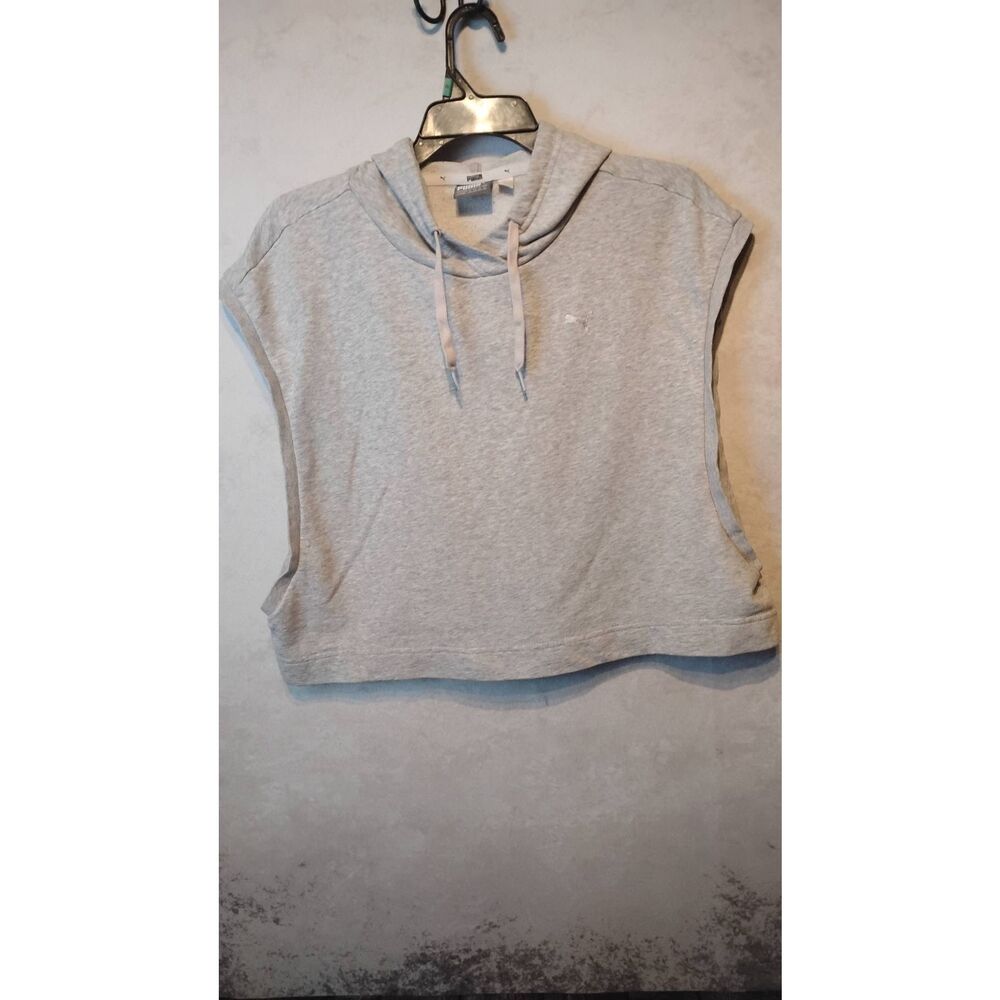 Puma sleeveless pullover hoodie. Grey